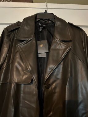 Ellen Tracy dark brown Faux Leather Coat